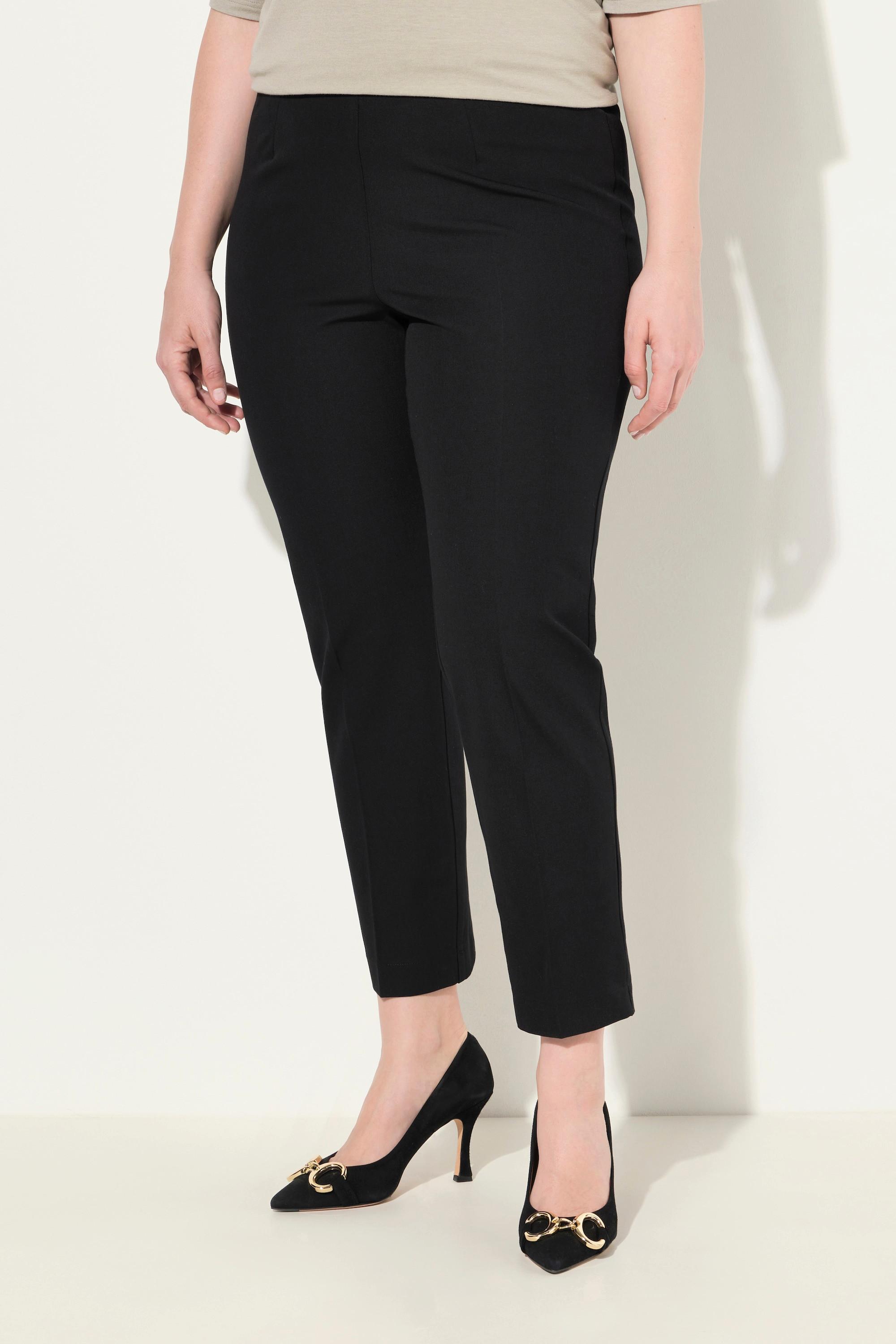 Ulla Popken  Pantalon 7/8, passepoil, taille élastique, jambe slim 