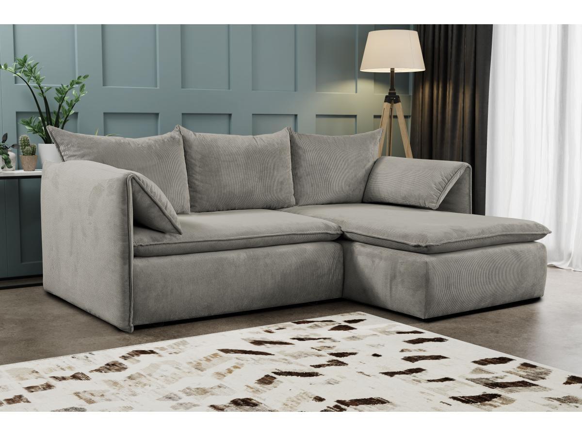 PASCAL MORABITO Canapé d'angle conible en velours côtelé TEODORA de PASCAL MORABITO Angle droit  