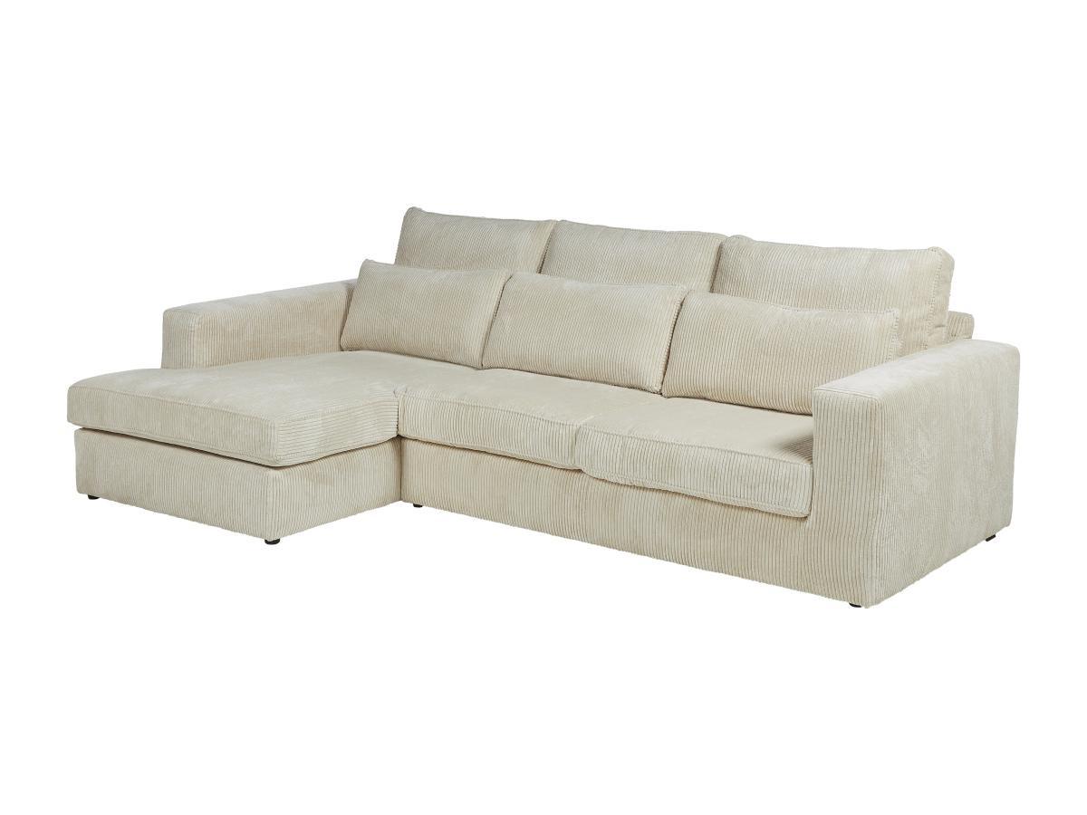Image of Ecksofa Cord Ecke Links Cremefarben MONDOVI Ecksofa Cord Ecke Links Cremefarben MONDOVI
