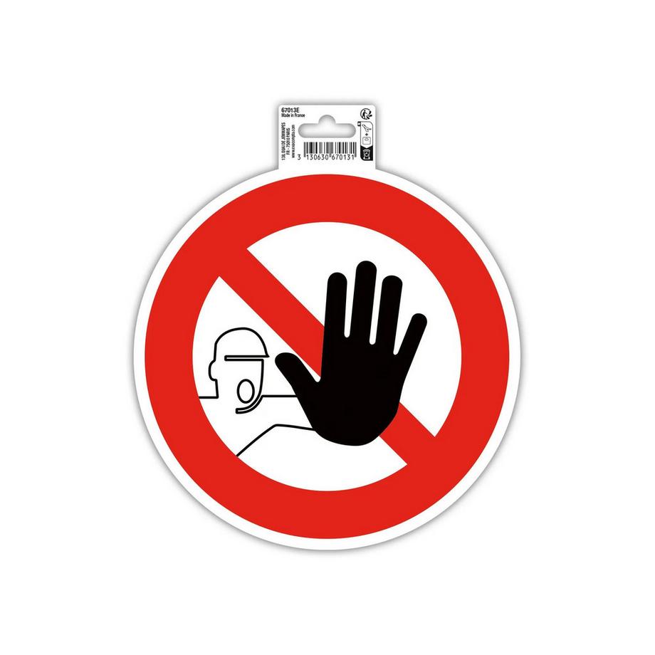 Cartello adesivo rotondo diametro 20cm VIETATO L'ACCESSO