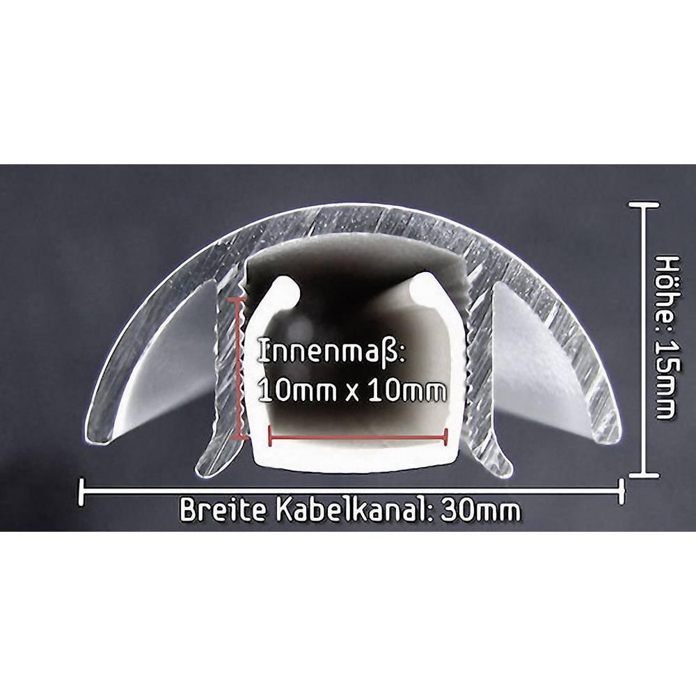 Alunovo  Canalina passacavi (L x L x A) 800 x 30 x 15 mm Argento (opaco anodizzato) 