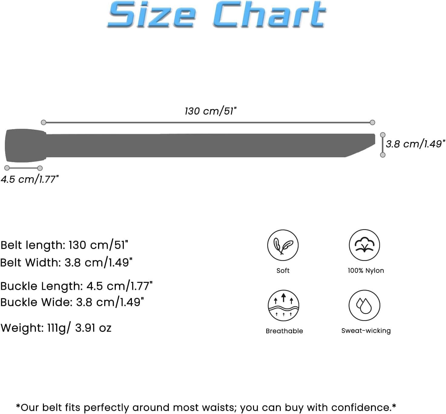 Only-bags.store 5-teiliger Unisex Verstellbarer Nylongürtel ohne Metallschnalle  