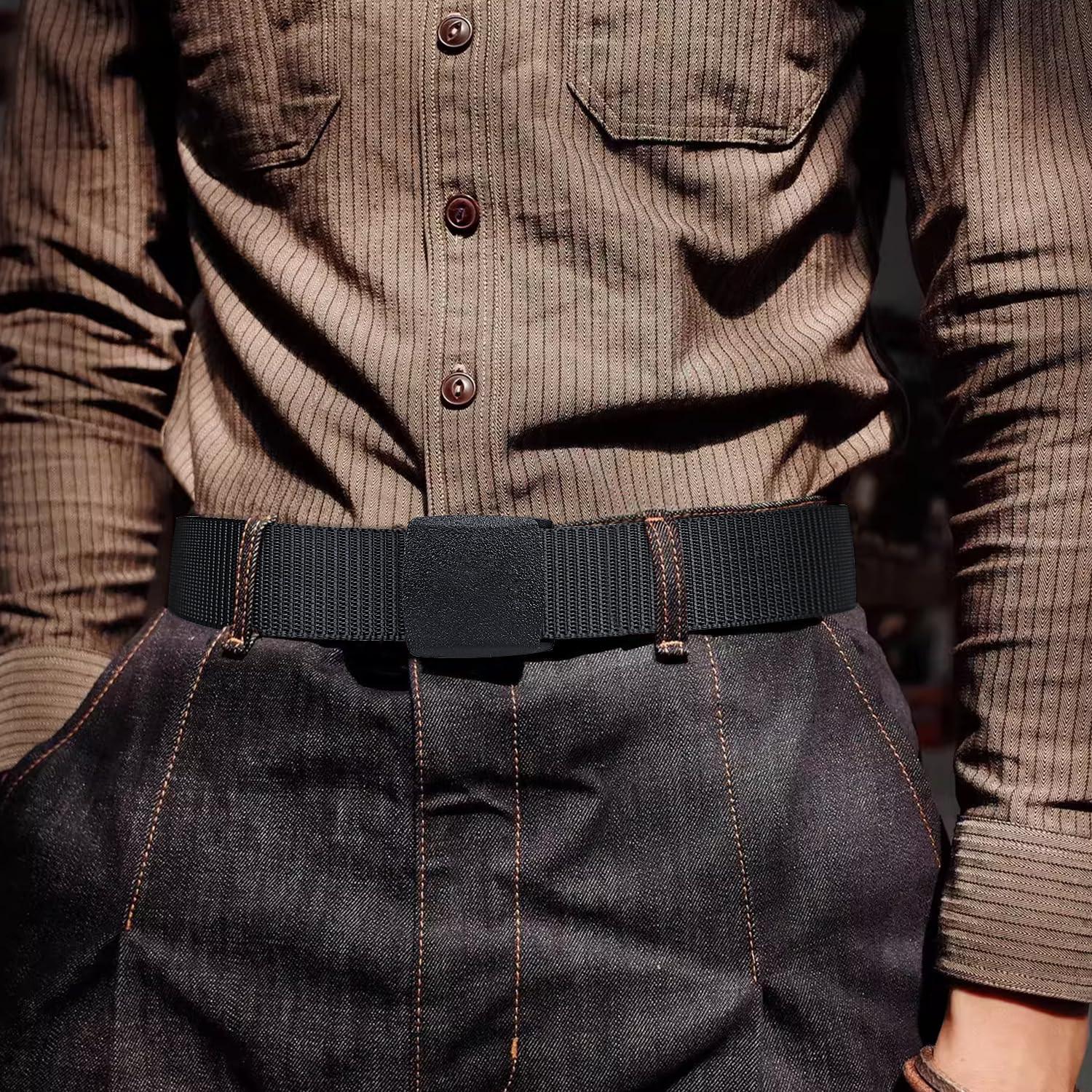 Only-bags.store Cintura Unisex Regolabile in Tela di Nylon 5 Pezzi senza Fibbia Metallica  