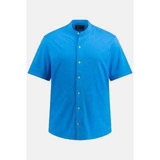 JP1880  Camicia di jersey dalla vestibilità moderna con mezze maniche e colletto alla coreana 