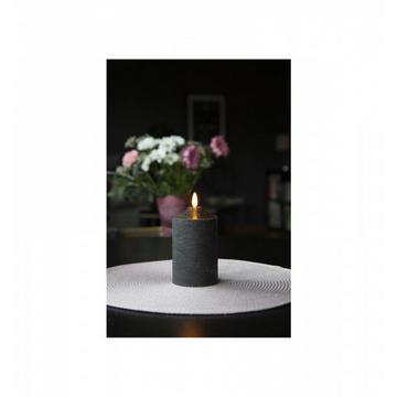 LED-Kerze Pillar Kerze Schwarz 7.5 cm x 15 cm, Schwarz