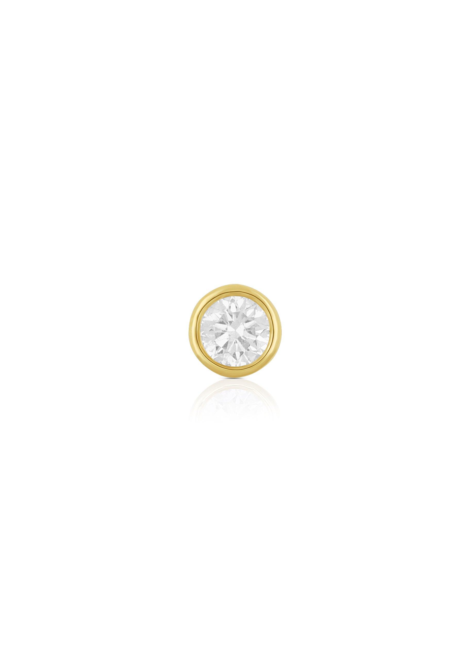 MUAU Schmuck  Pendentif solitaire Monture en or jaune 750 Diamant 0.25ct. 6x6mm 