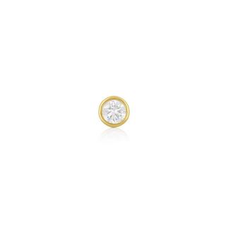 MUAU Schmuck  Pendentif solitaire Monture en or jaune 750 Diamant 0.25ct. 6x6mm 