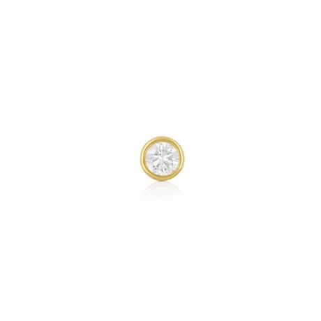 MUAU Schmuck  Pendentif solitaire Monture en or jaune 750 Diamant 0.25ct. 6x6mm 