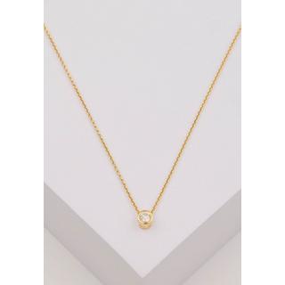 MUAU Schmuck  Solitär Anhänger Zargenfassung Gelbgold 750 Diamant 0.25ct. 6x6mm 