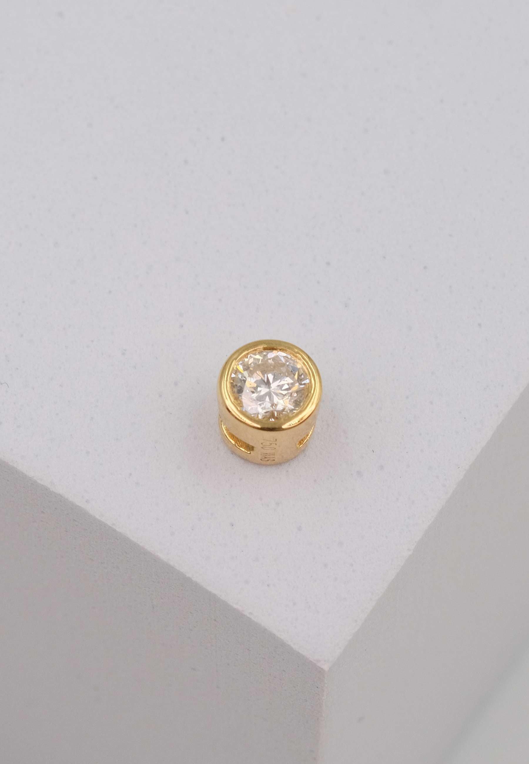 MUAU Schmuck  Solitär Anhänger Zargenfassung Gelbgold 750 Diamant 0.25ct. 6x6mm 