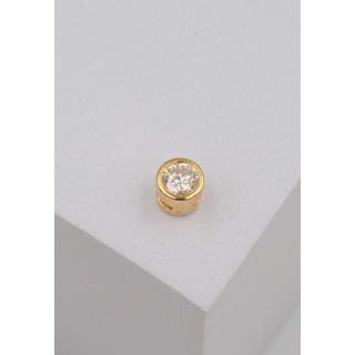 MUAU Schmuck  Pendentif solitaire Monture en or jaune 750 Diamant 0.25ct. 6x6mm 