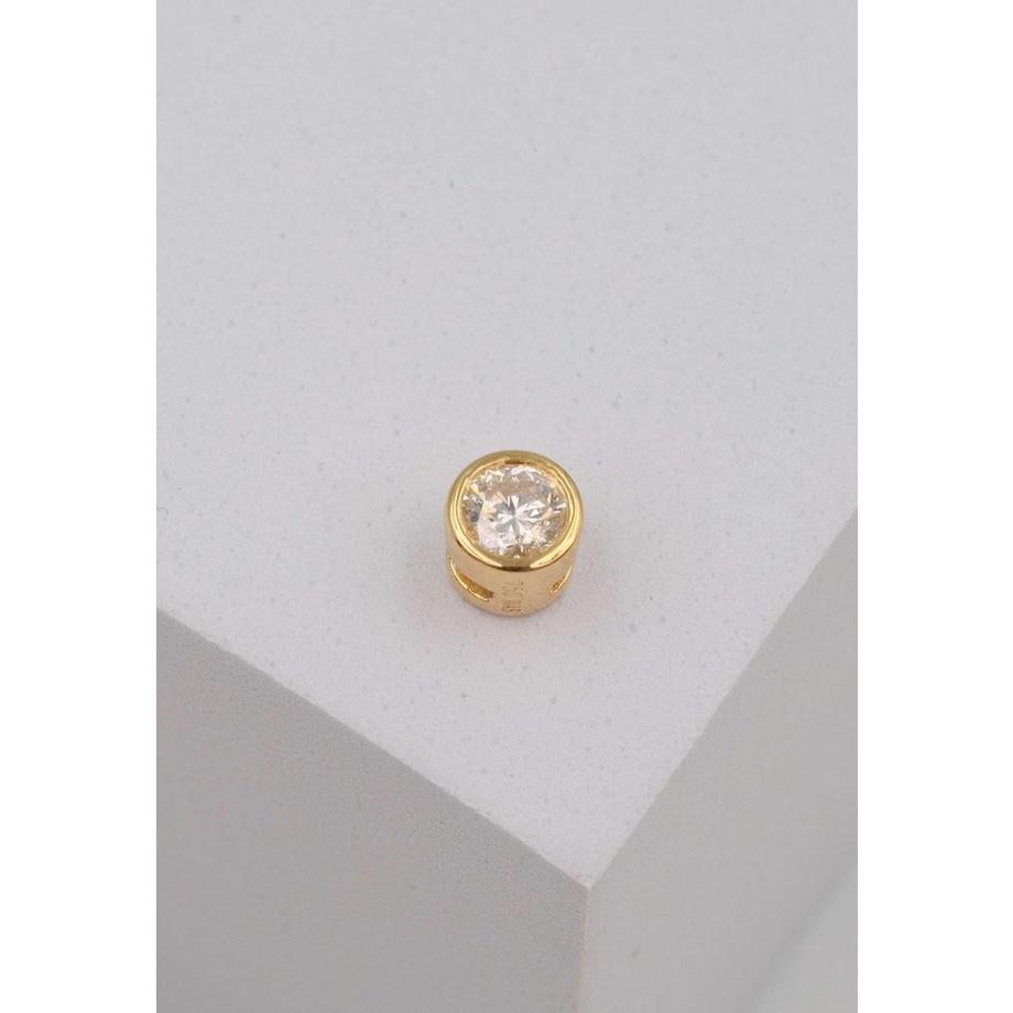 MUAU Schmuck  Solitär Anhänger Zargenfassung Gelbgold 750 Diamant 0.25ct. 6x6mm 