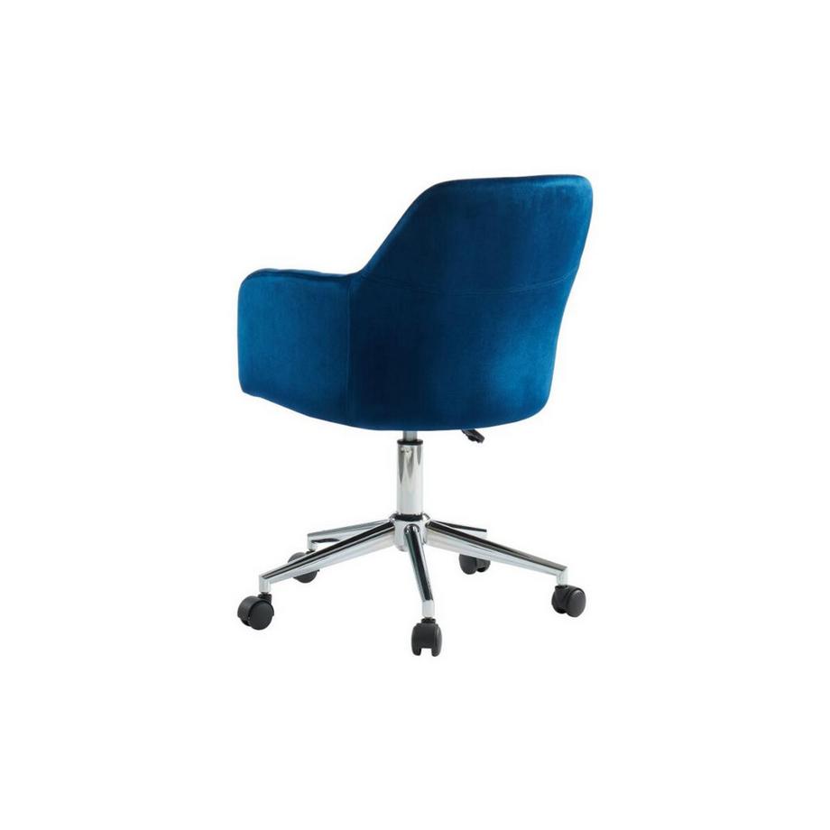 Vente-unique Sedia ufficio altezza regolabile in Velluto Blu ELEANA  