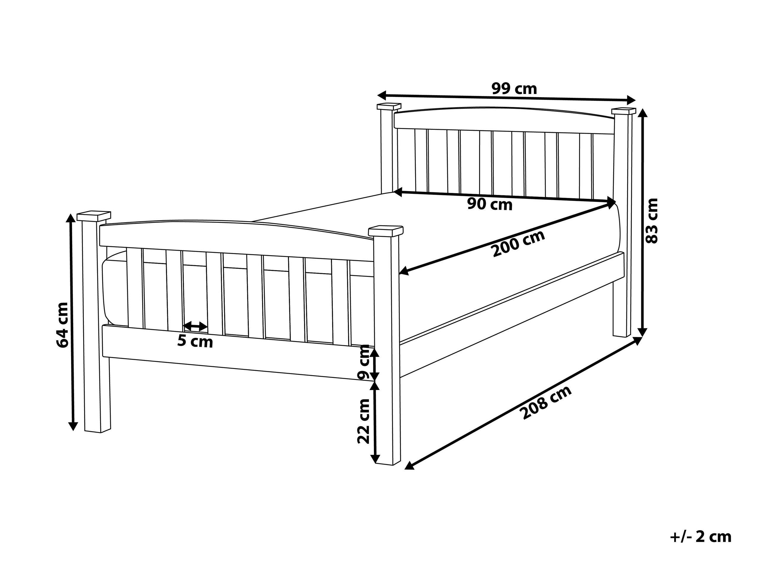 Beliani Letto con rete a doghe en Legno di pino Scandinavo GIVERNY  