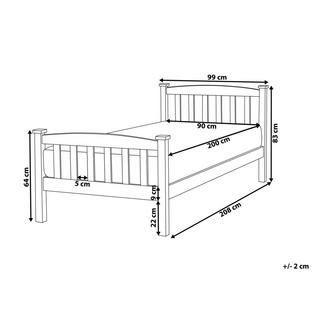 Beliani Letto con rete a doghe en Legno di pino Scandinavo GIVERNY  