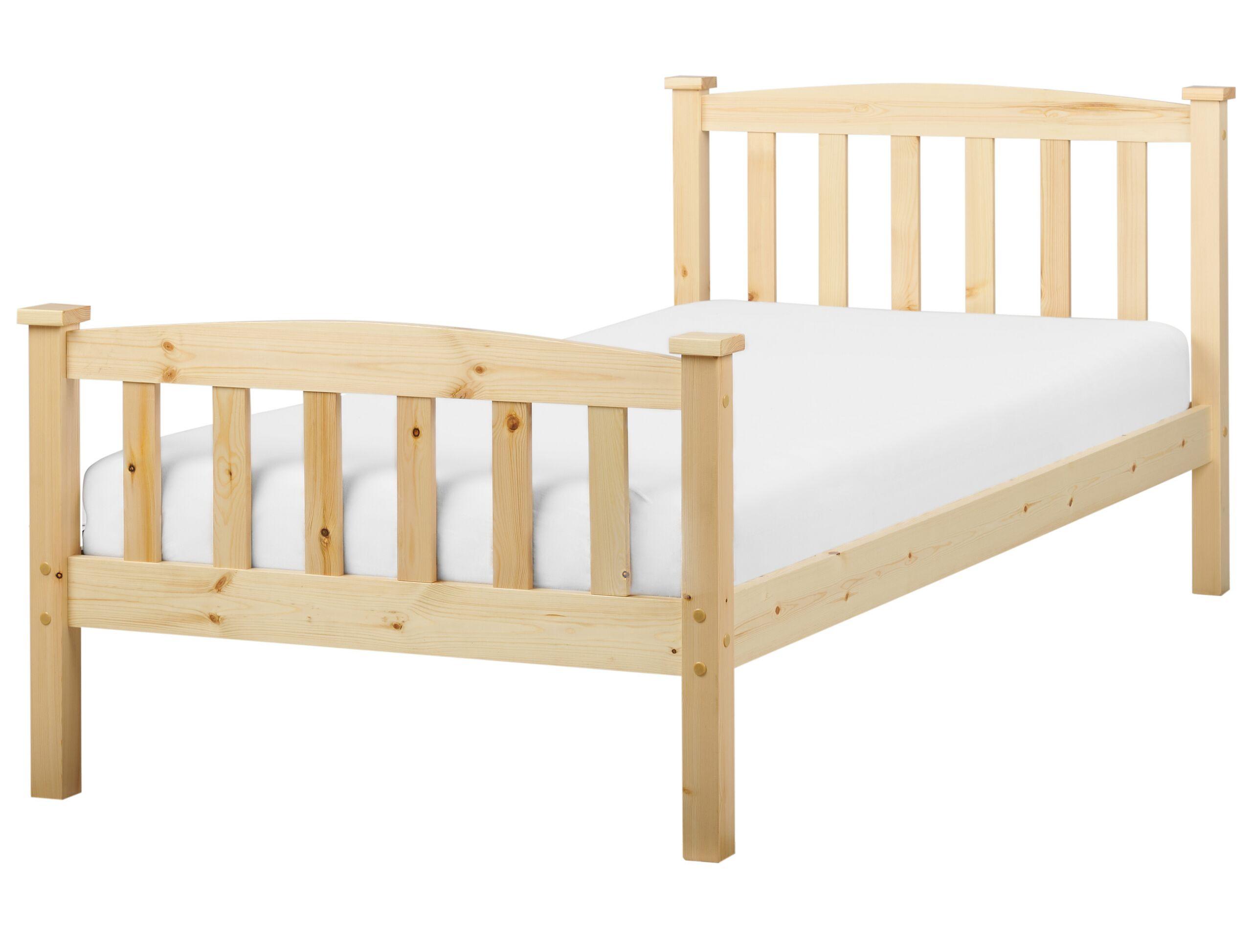 Beliani Letto con rete a doghe en Legno di pino Scandinavo GIVERNY  