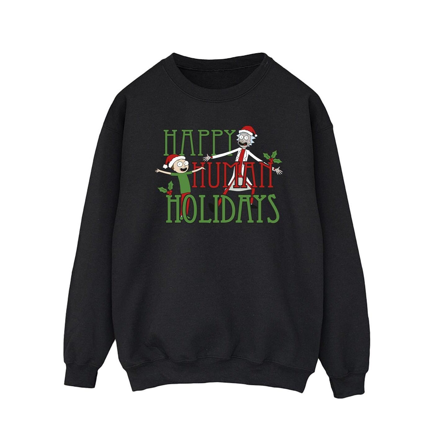 Image of Happy Human Holidays Sweatshirt Herren Schwarz S