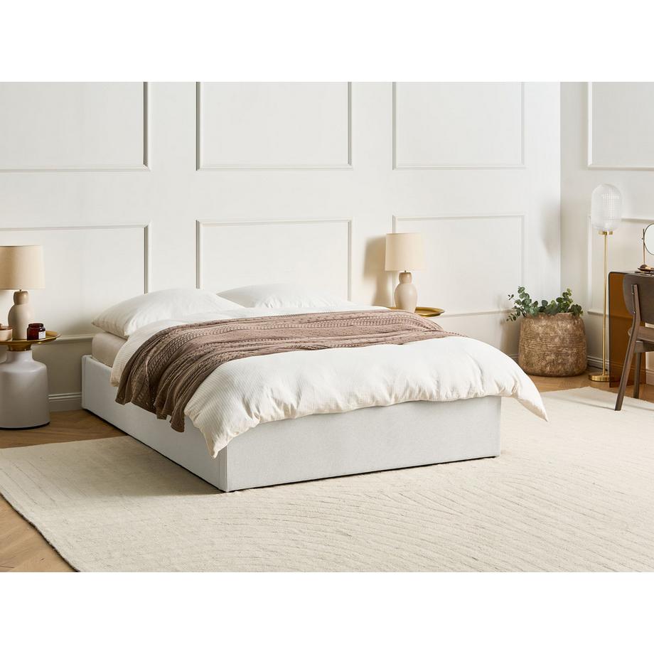 Beliani Letto con ottomano senza testata en Tessuto Scandinavo DINAN  