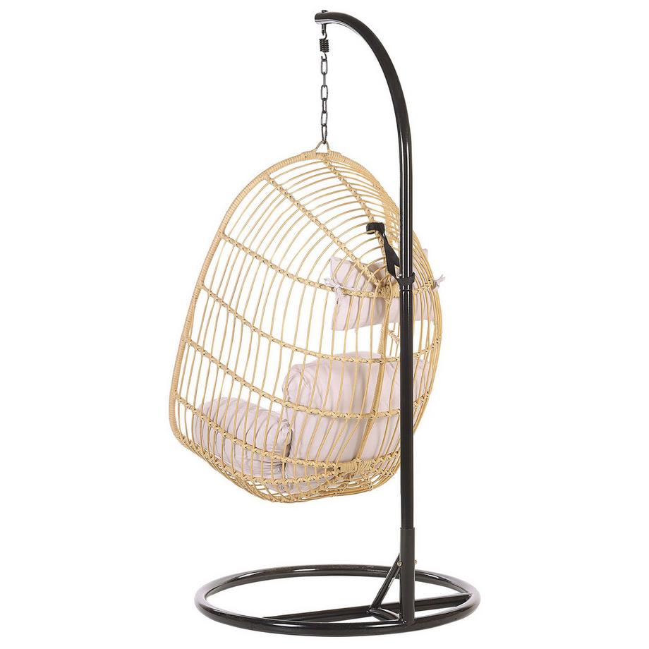 Beliani Hängesessel mit Gestell aus PE Rattan Retro CASOLI  