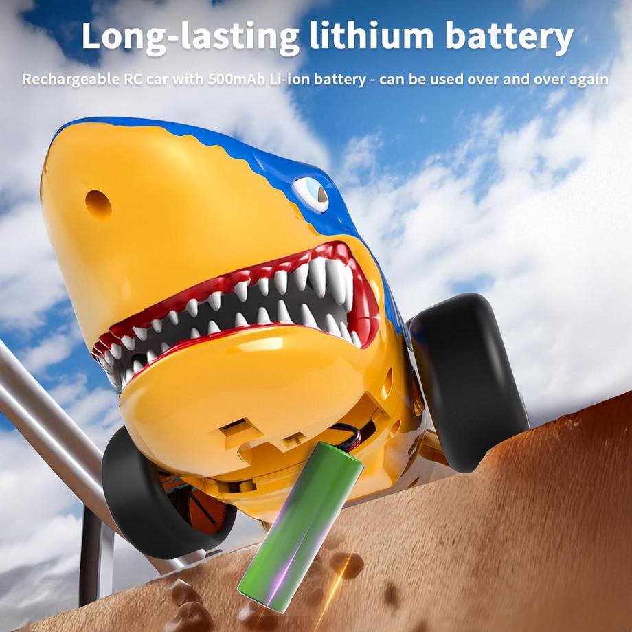 Activity-board  RC Haifischauto Spielzeug für Kinder, 2,4 GHz ferngesteuertes Auto mit schwingendem Heck und LED-Leuchten, ferngesteuertes Auto 