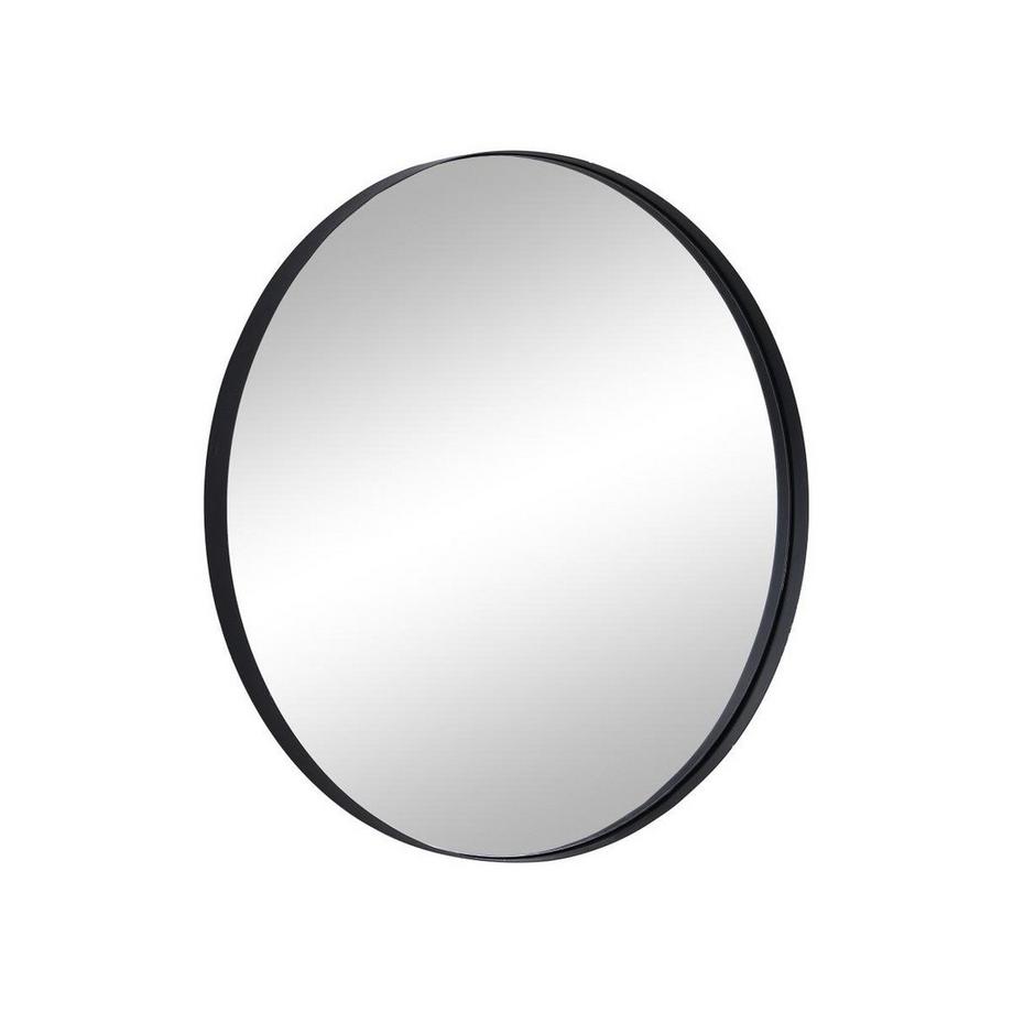 Vente-unique Miroir mural rond en métal - D.80 cm - Noir - JAFFREL  