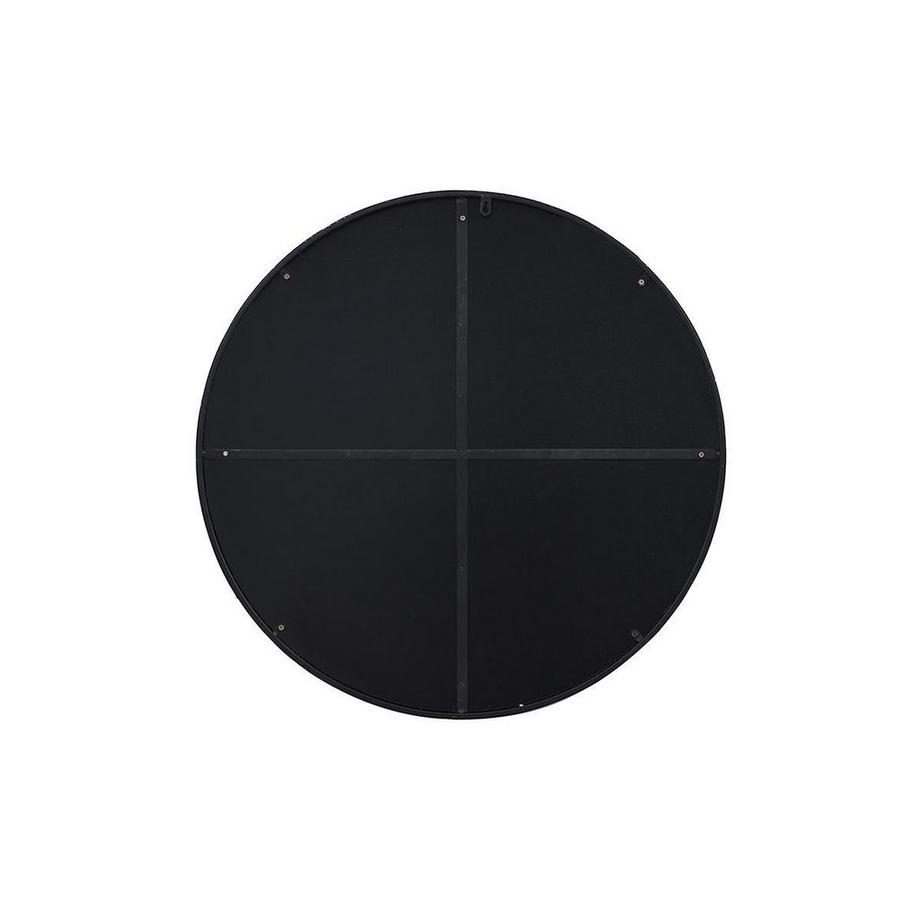 Vente-unique Miroir mural rond en métal - D.80 cm - Noir - JAFFREL  
