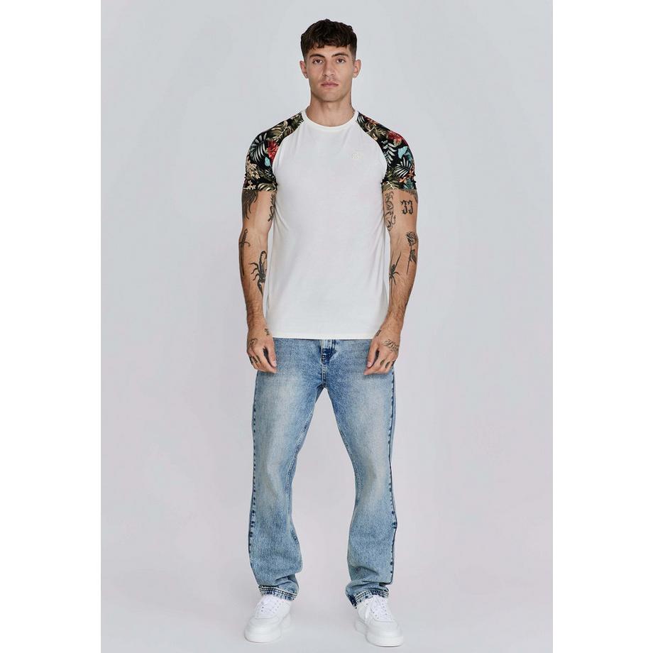 Sik Silk Raglan T-Shirt Blumenärmel  