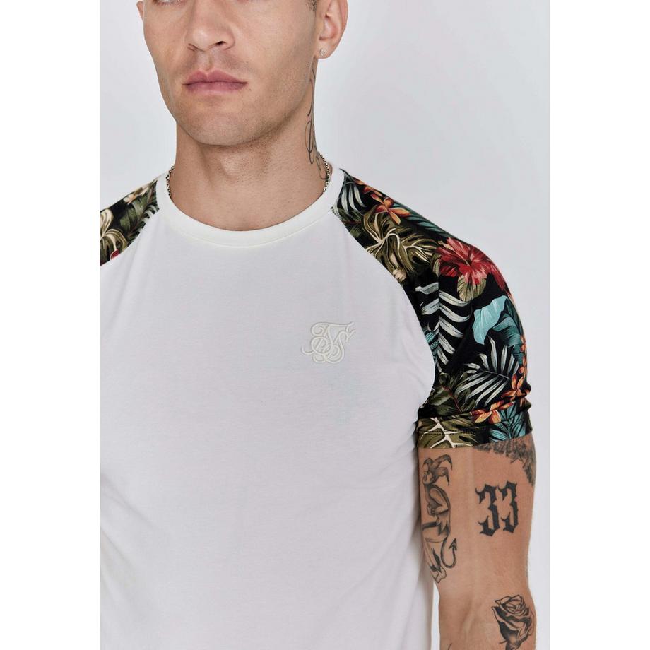 Sik Silk Raglan T-Shirt Blumenärmel  