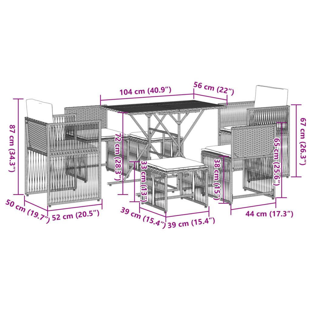 VidaXL Garten essgruppe poly-rattan  