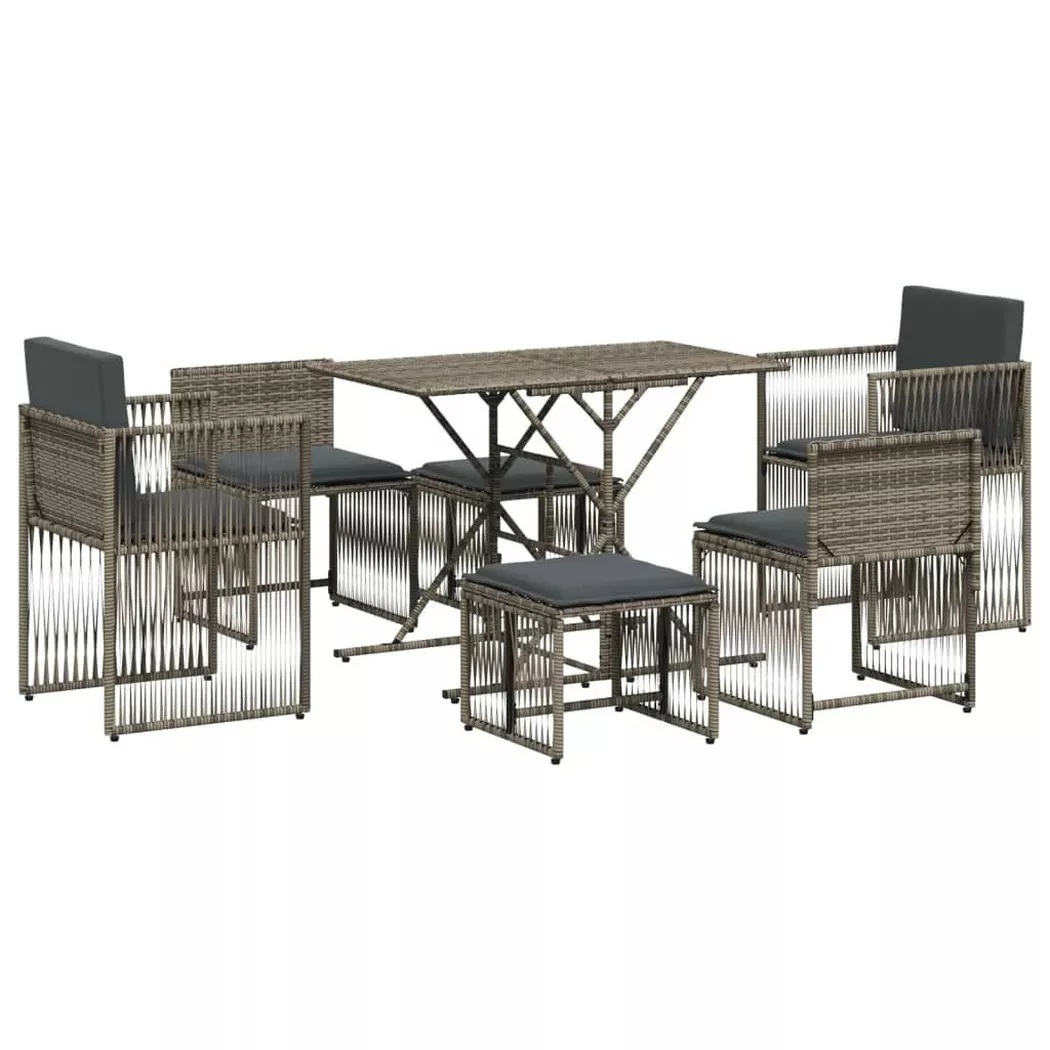 VidaXL - Garten essgruppe poly-rattan, One Size, Grau
