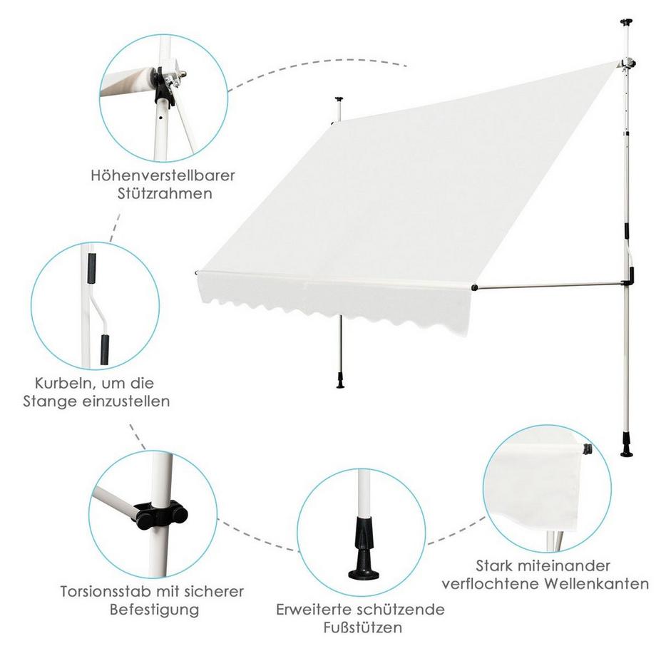 Northix Einziehbare Gartenmarkise  