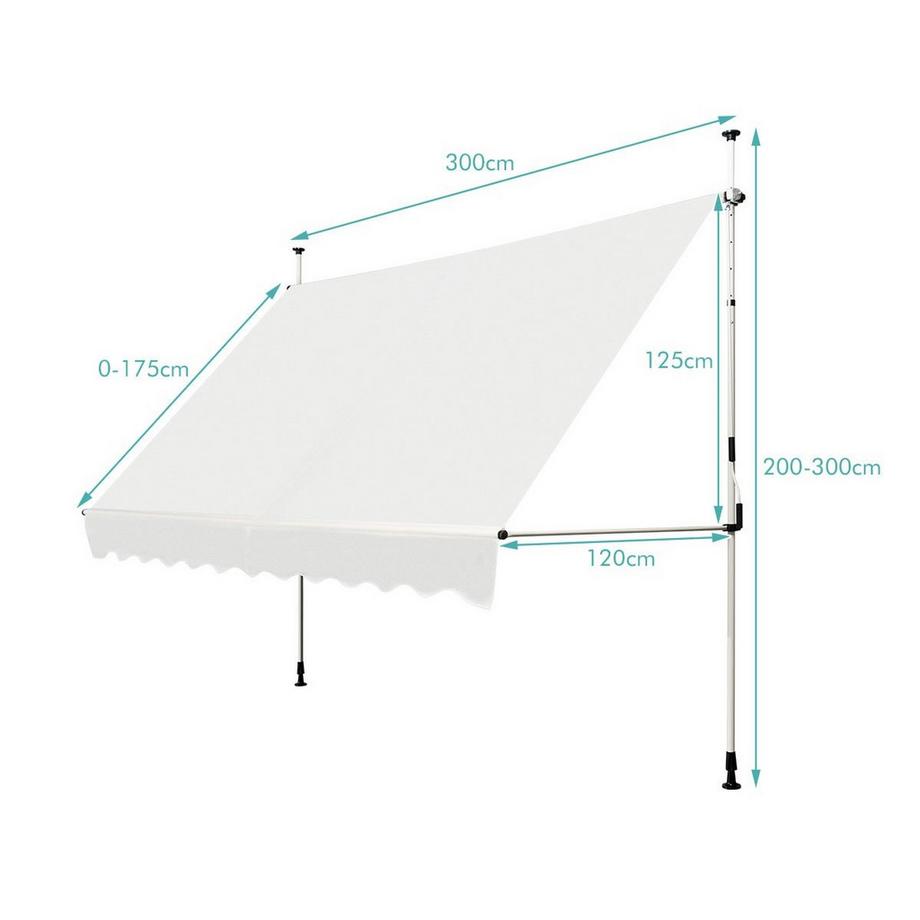 Northix Einziehbare Gartenmarkise  