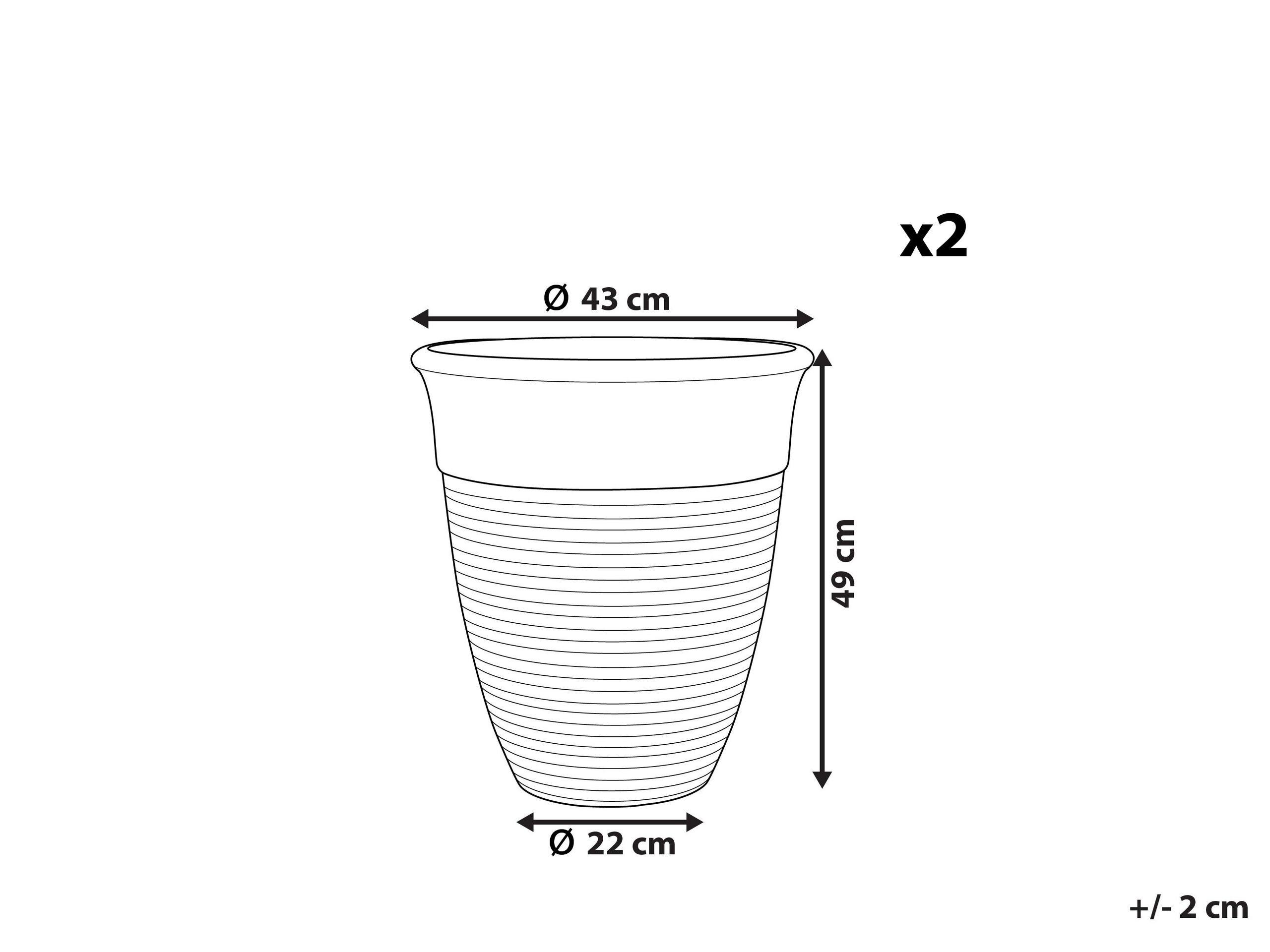 Beliani Lot de 2 pots de fleurs en Mélange de pierre Moderne KATALIMA  