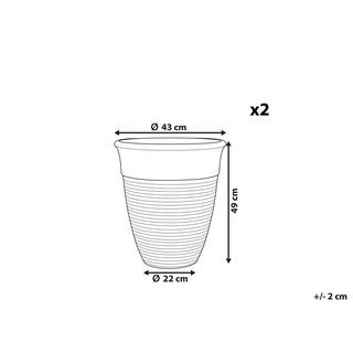 Beliani Lot de 2 pots de fleurs en Mélange de pierre Moderne KATALIMA  