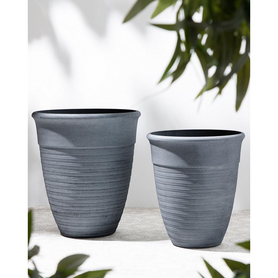 Beliani Set di 2 vasi per piante en Fibra d'argilla  KATALIMA  