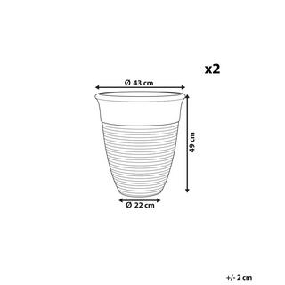 Beliani Lot de 2 pots de fleurs en Mélange de pierre Industriel KATALIMA  