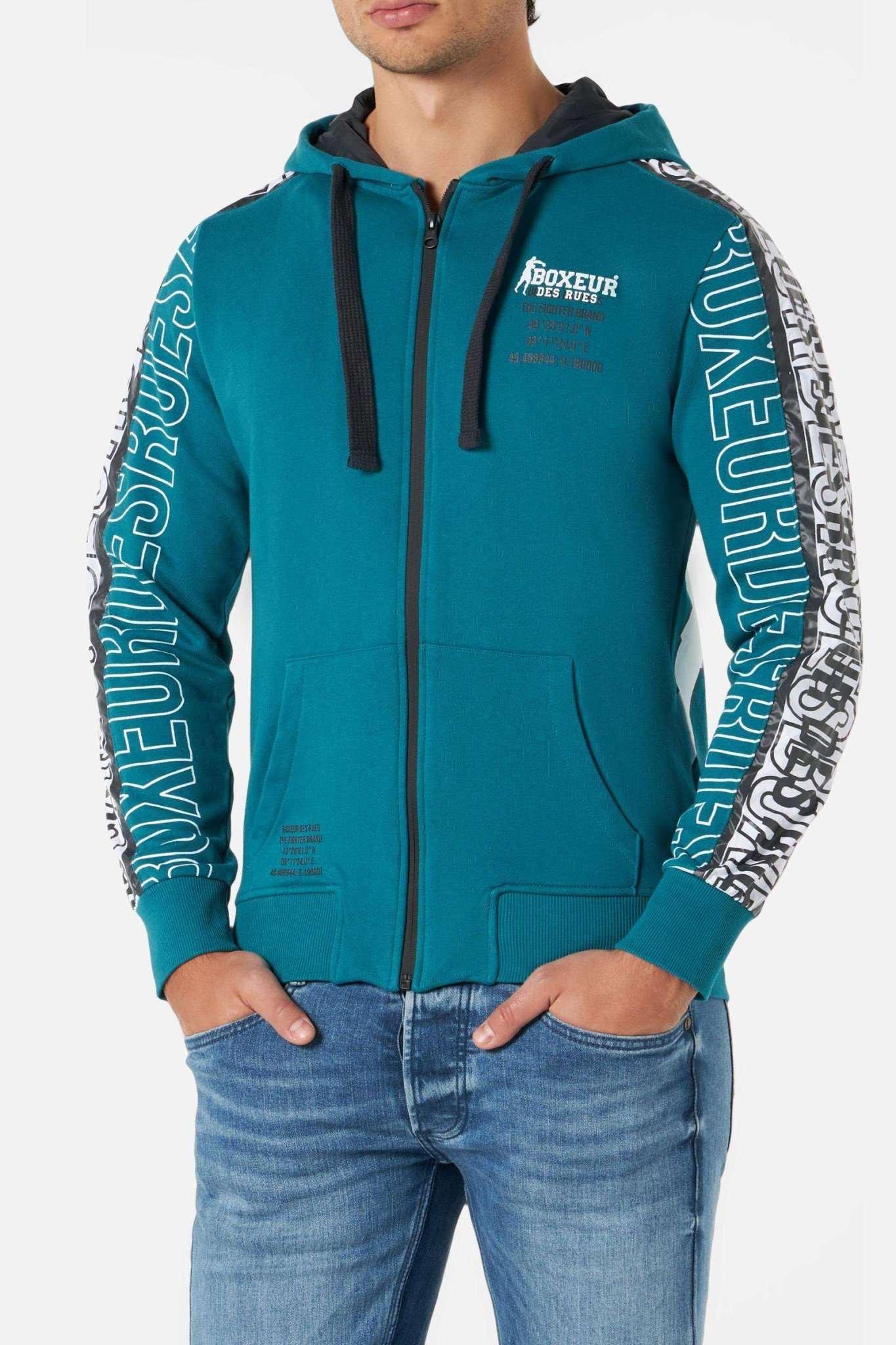 Image of Sweatjacken Hooded Full Zip With Prints Herren Blau S