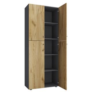 VCM Armoire de bureau Livres Classeurs Armoire de classement Meuble de bureau Armoire Lona 5 portes battantes  