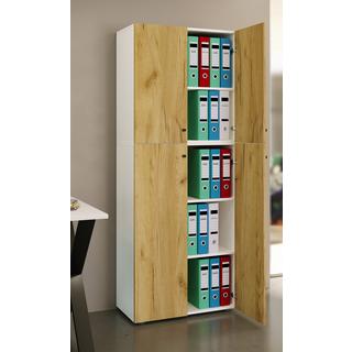 VCM Büroschrank mit 5 Fächern | moderner Aktenschrank mit Drehtüren | Maße ca. B. 70 x H. 184 x T. 40 cm – Lona 5-Fach  