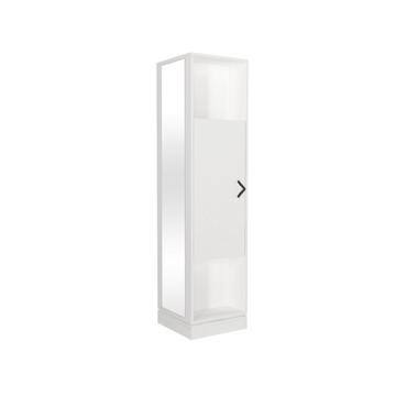 Drehbarer Garderobenschrank mit Stauraum & 1 Spiegel - Weiß - ARALDI
