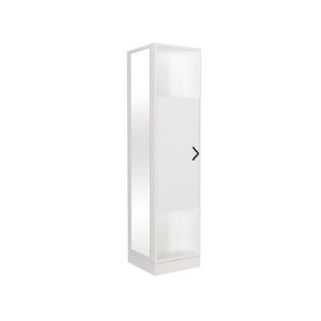 Vente-unique Drehbarer Garderobenschrank mit Stauraum & 1 Spiegel - Weiß - ARALDI  