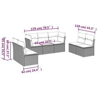 VidaXL set divano da giardino Polirattan  