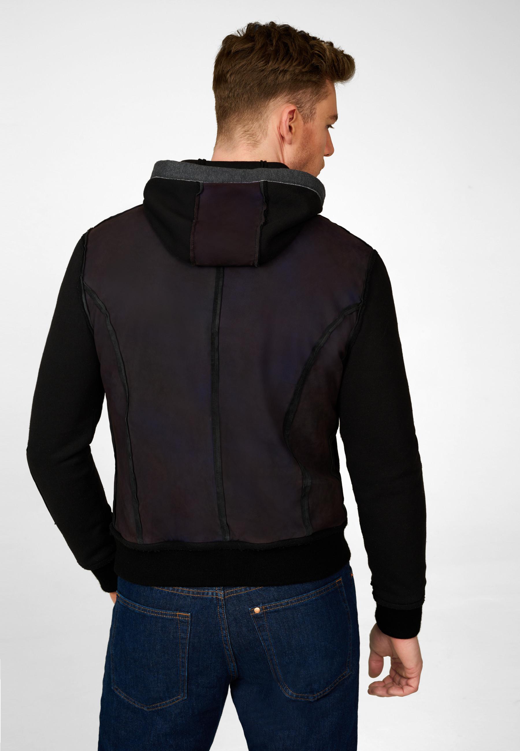 RICANO  Lederjacke Egon, Baumwoll-Leder Mix Hoody 