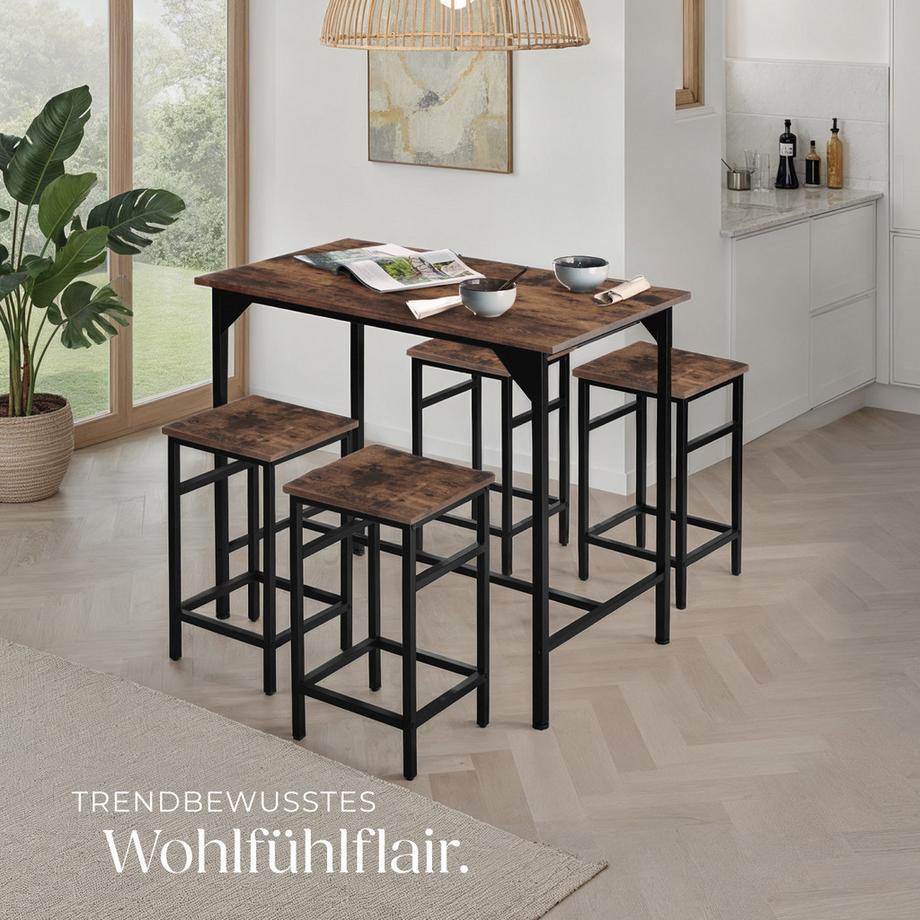 Tectake Set da bar Edimburgo 5 pezzi  