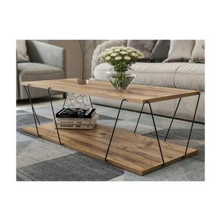 Vente-unique Table basse - Naturel et noir - DELORY  