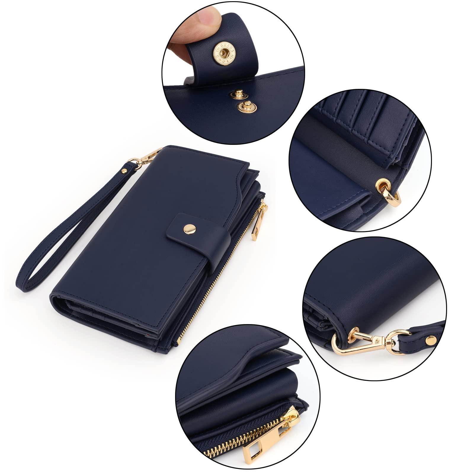 Only-bags.store RFID Blocking Grosse Kapazität Vegan Leder Clutch Geldbörse  