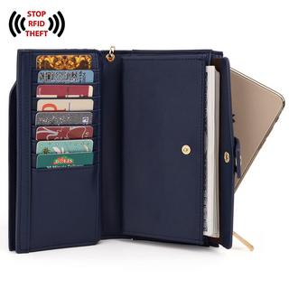 Only-bags.store  Brieftasche RFID-Blockierung Große Kapazität Vegan Leder Clutch Wallet 21 Card Slots Holder Organizer 