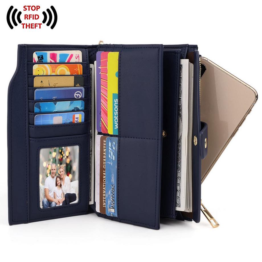 Only-bags.store Portefeuille Pochette RFID Blocking Grande Capacité Cuir Vegan  