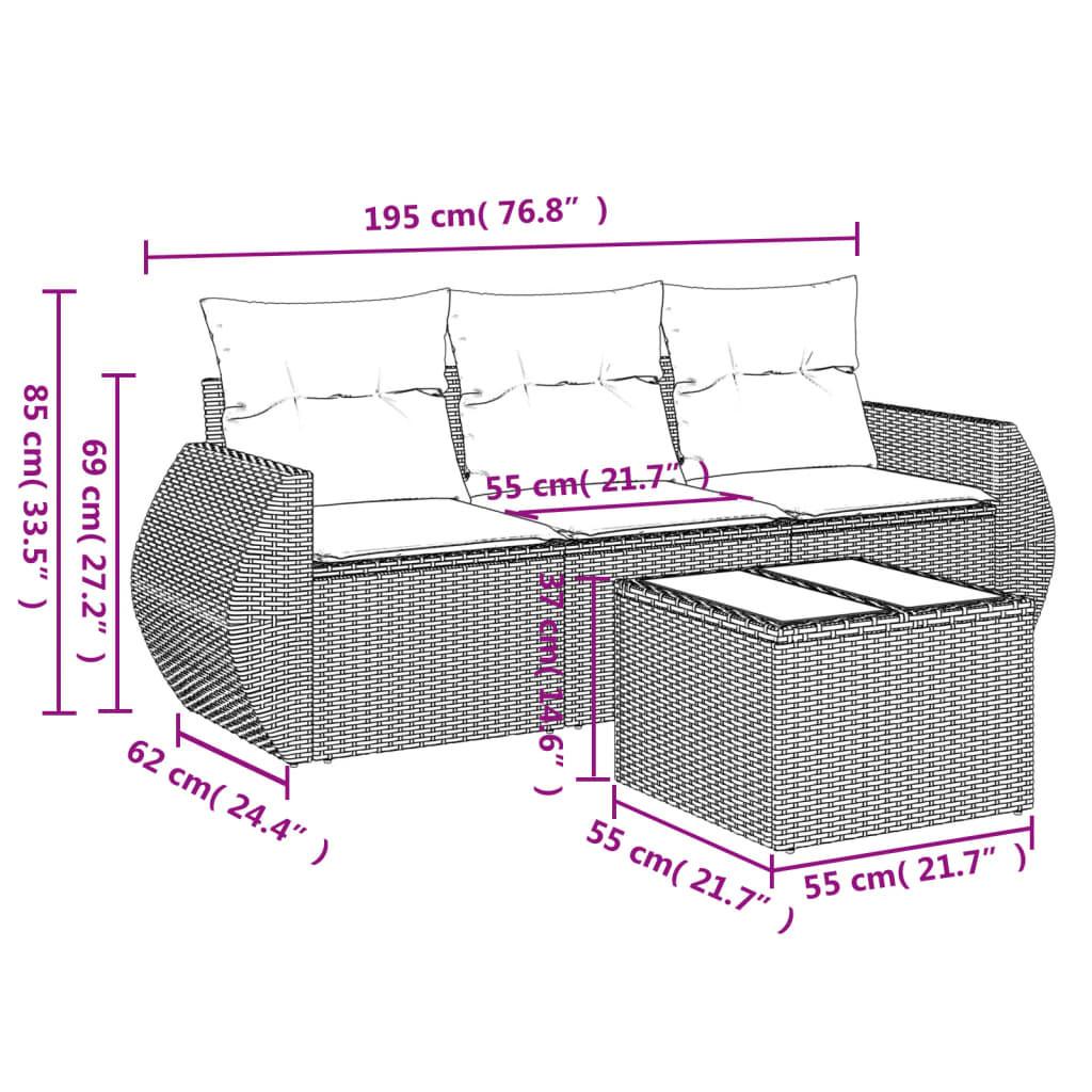 VidaXL Ensemble de canapés de jardin rotin synthétique  