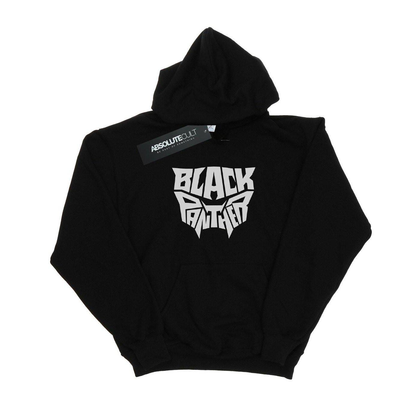 Image of Black Panther Worded Emblem Kapuzenpullover Mädchen Schwarz 152-158